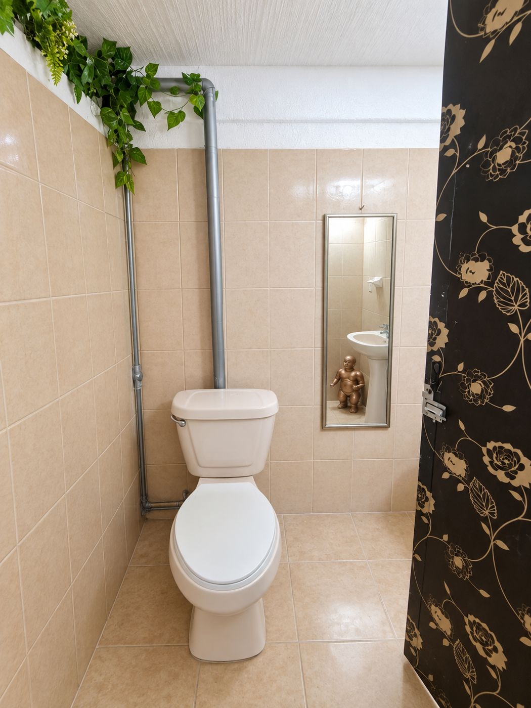Espacio privado de sanitario y lavamanos
